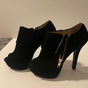 Black and gold booties